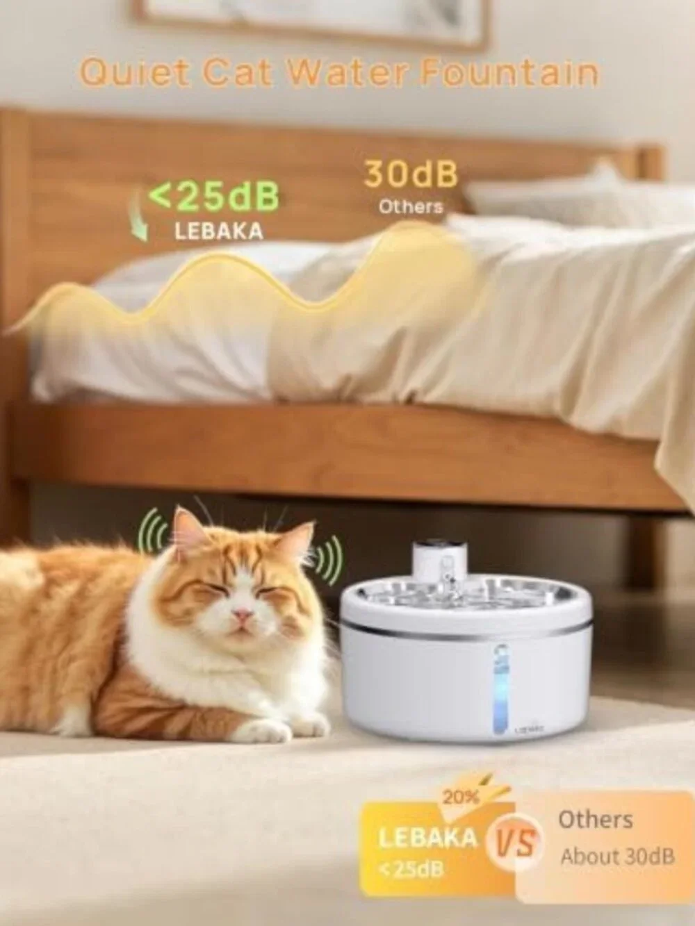 84oz Stainless Steel Wireless Cat Water Fountain with Motion Sensor - Pet